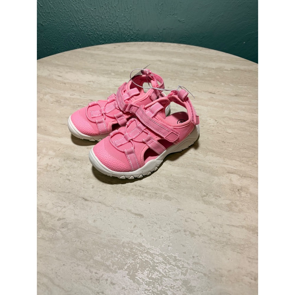 Cat & Jack Kids Pink Closed Toe Sport Sandals Mesh Hook Loop Size 10 NEW